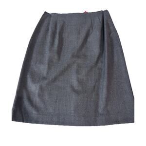 VTG 90s Chadwicks Gray Wool Blend Lined Pencil Skirt SZ 12 Retro Preppy Career